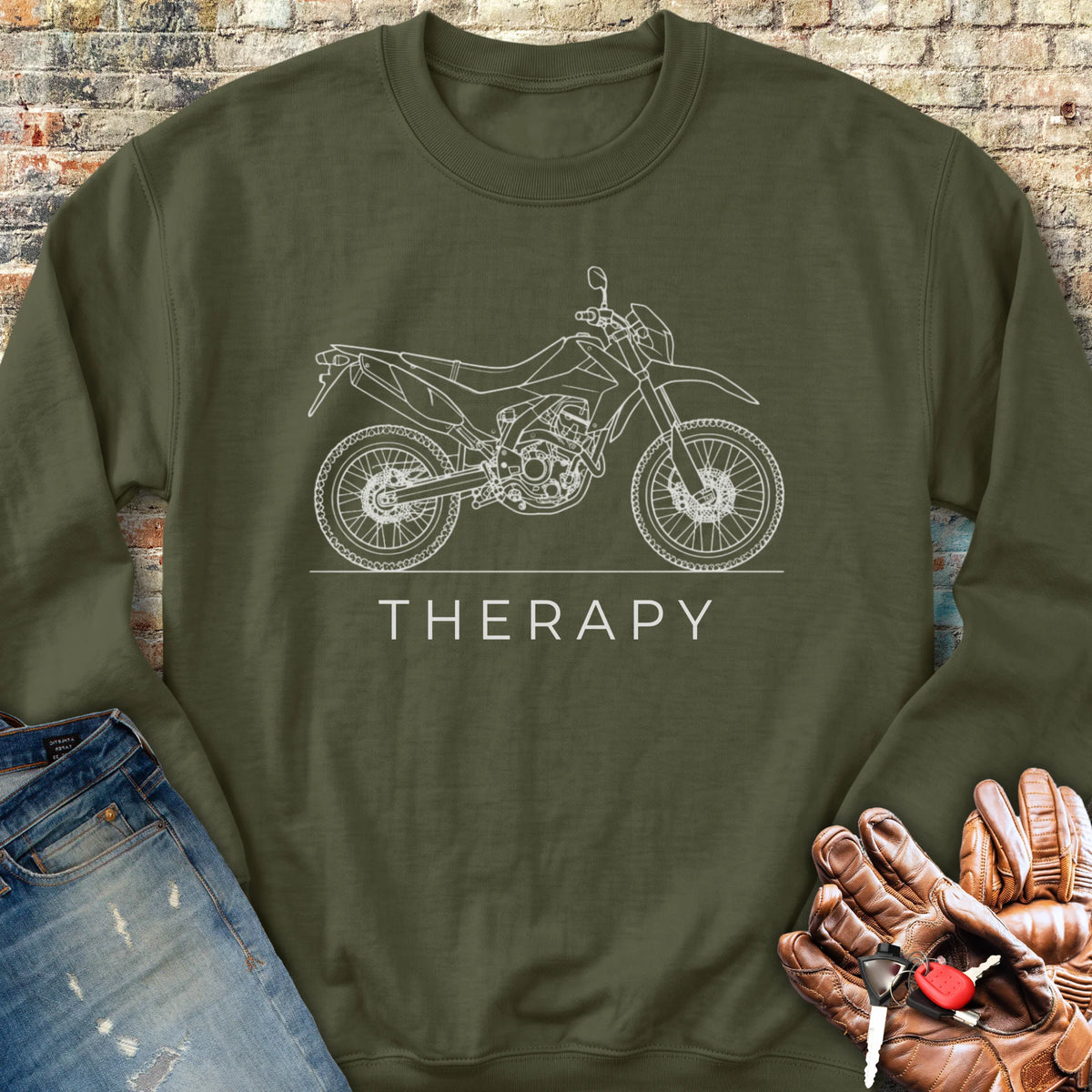 Off-Road Therapy Sweatshirt - Military Green