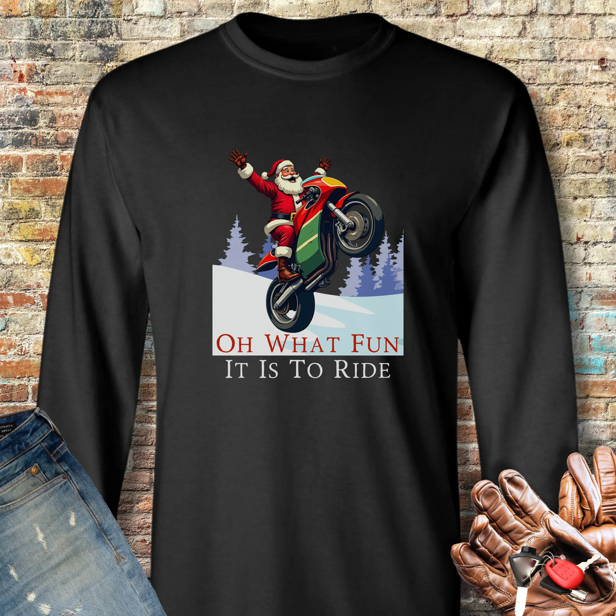 Oh What Fun Long Sleeve T-Shirt - Black