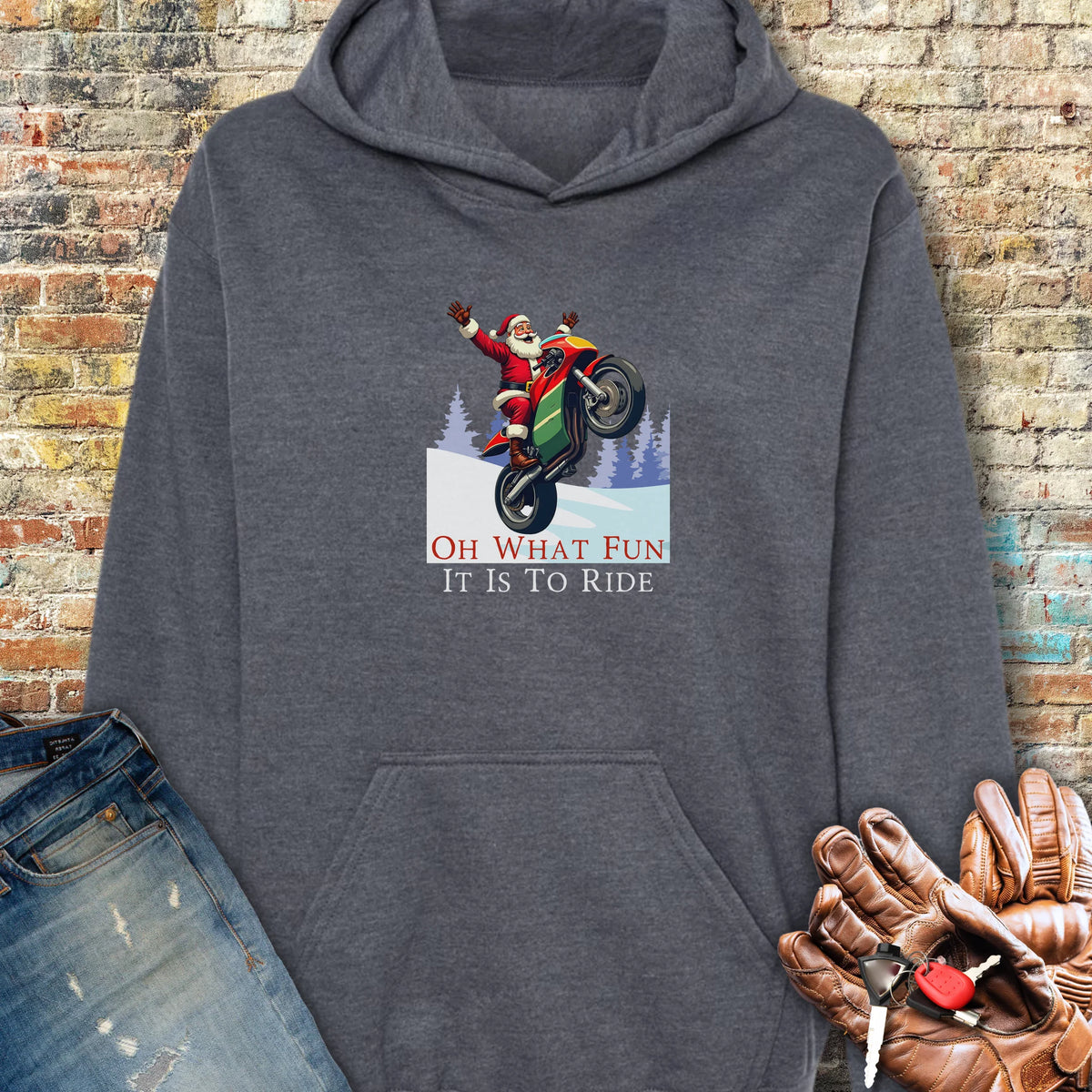 Oh What Fun Hoodie - Dark Heather