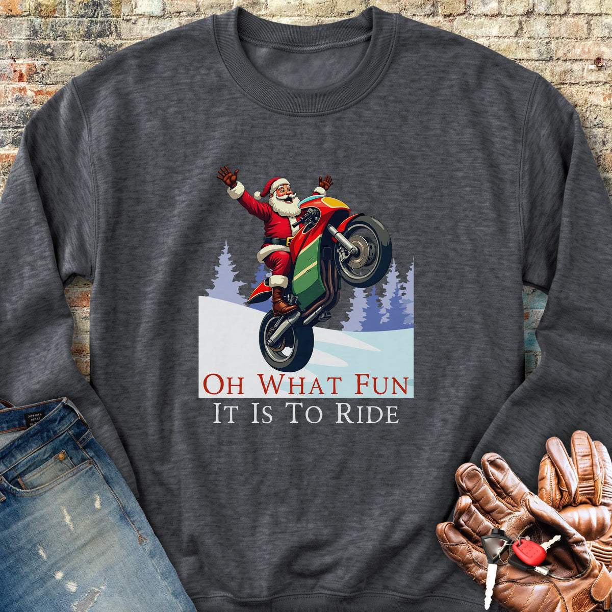 Oh What Fun Sweatshirt - Dark Heather