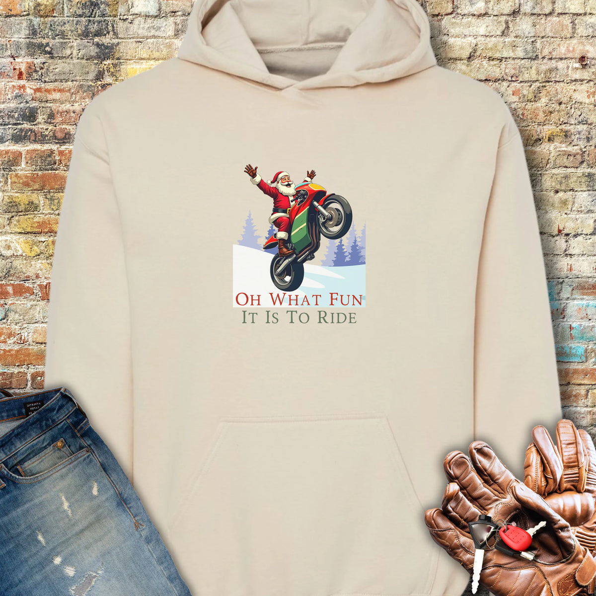 Oh What Fun Hoodie - Sand