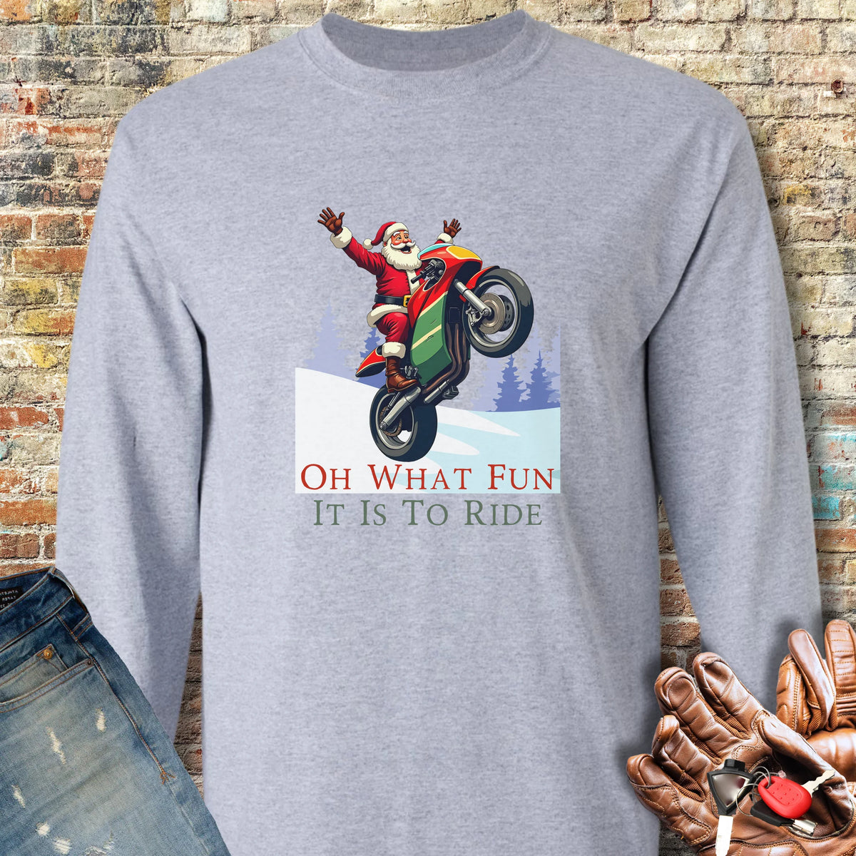 Oh What Fun Long Sleeve T-Shirt - Sport Grey