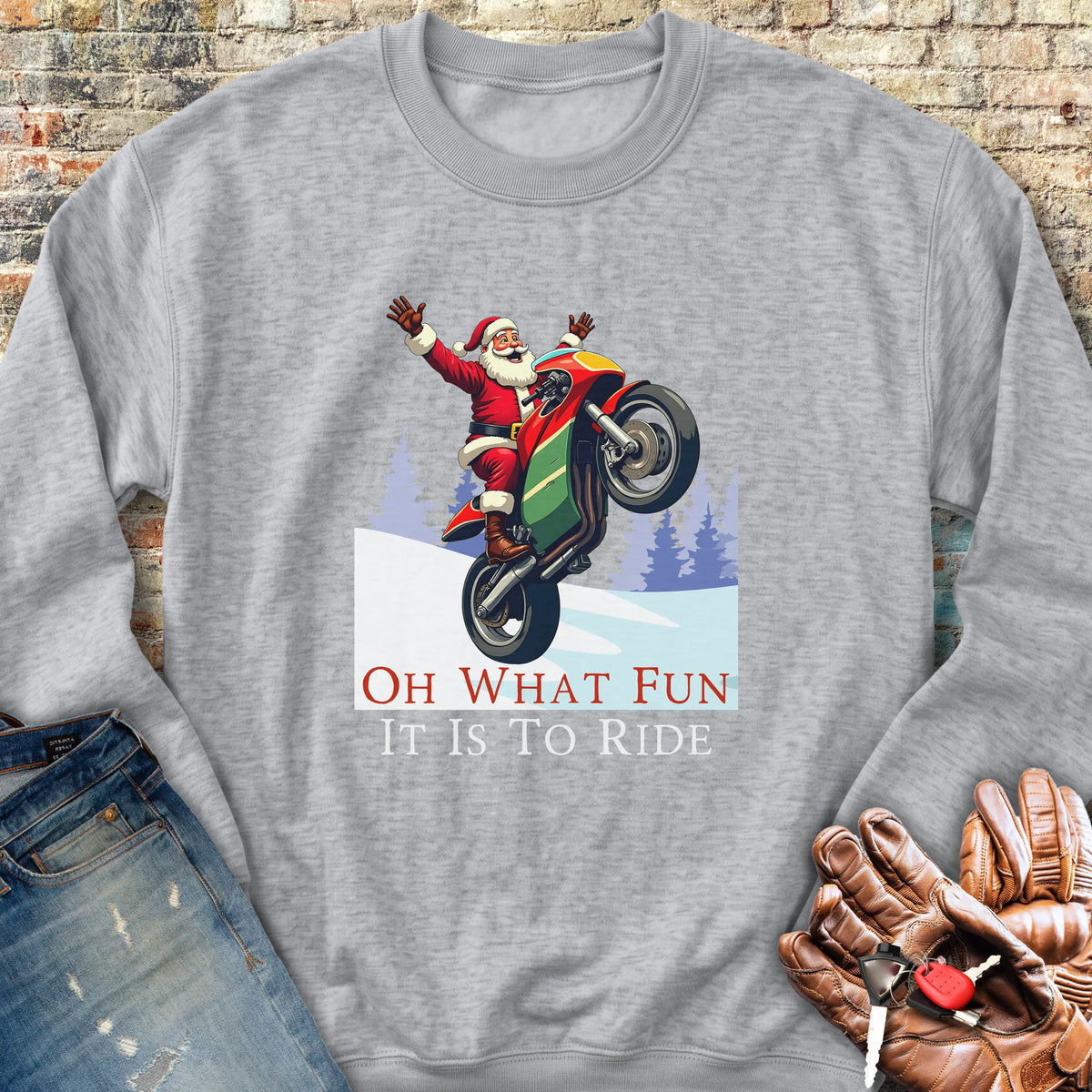 Oh What Fun Sweatshirt - Sport Grey