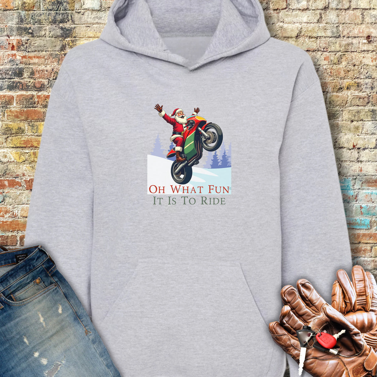 Oh What Fun Hoodie - Sport Grey