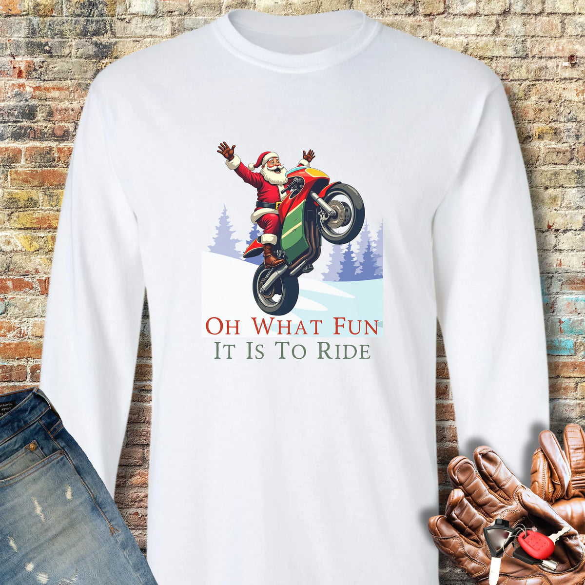 Oh What Fun Long Sleeve T-Shirt - White