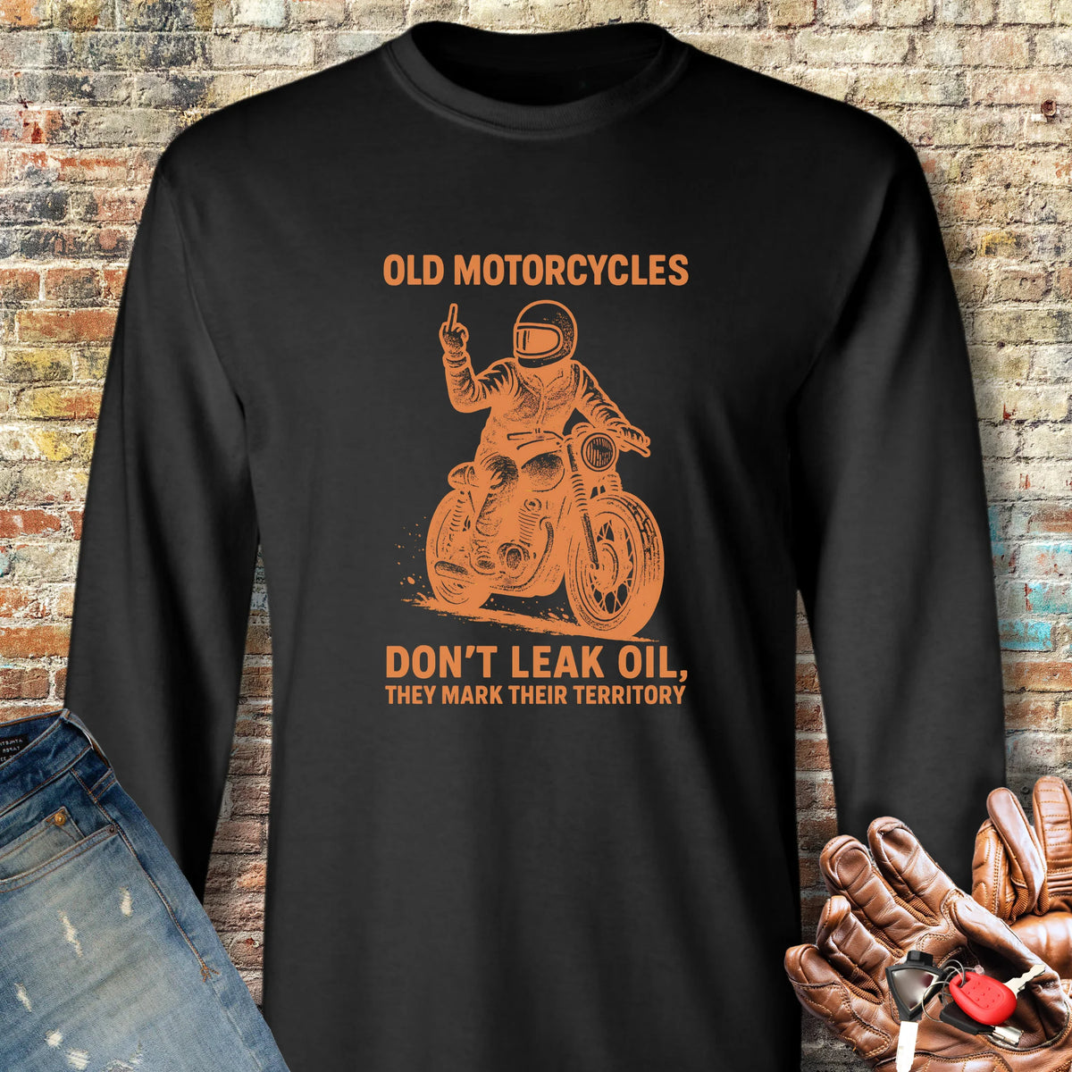 Oil Leak Long Sleeve T-Shirt - Black