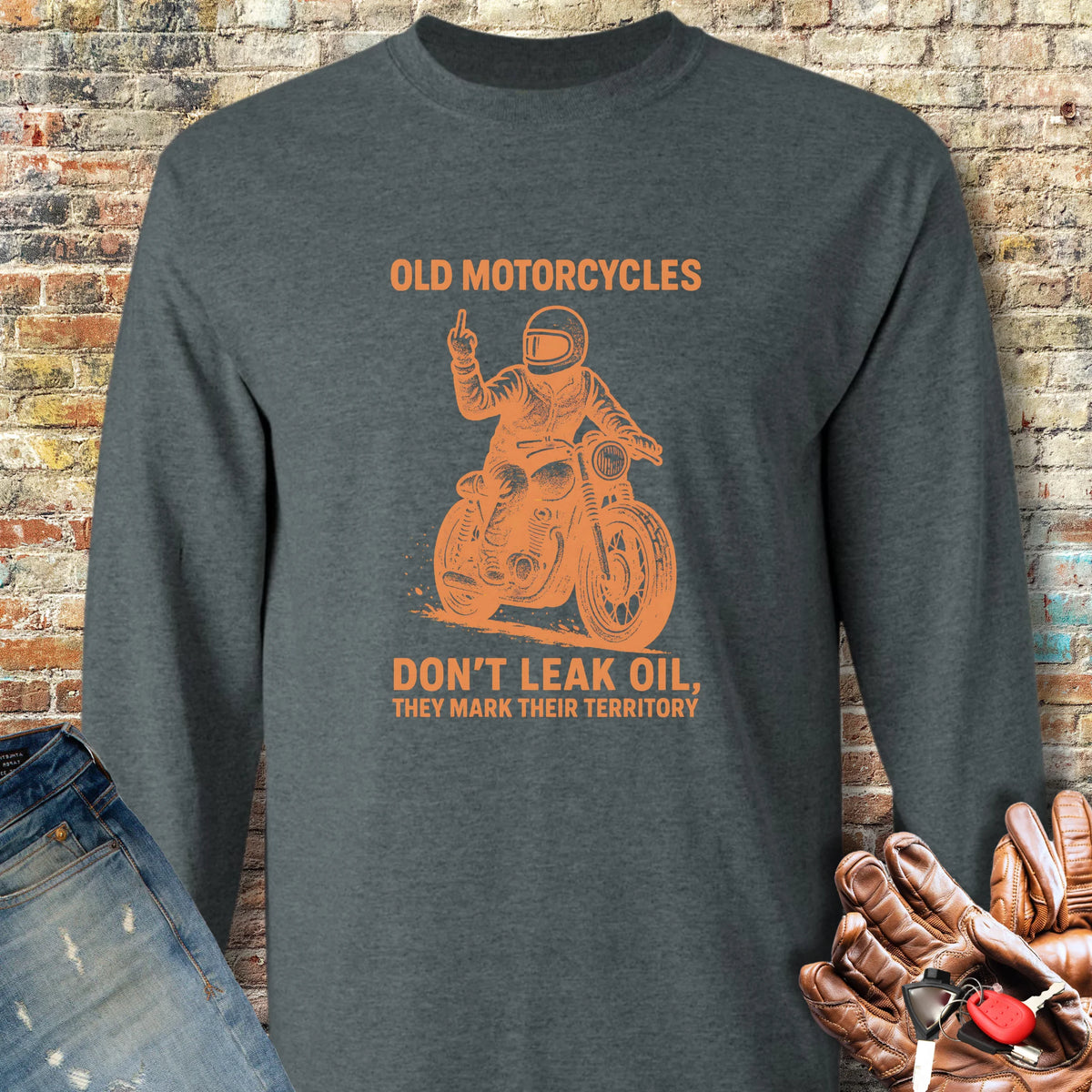 Oil Leak Long Sleeve T-Shirt - Dark Heather