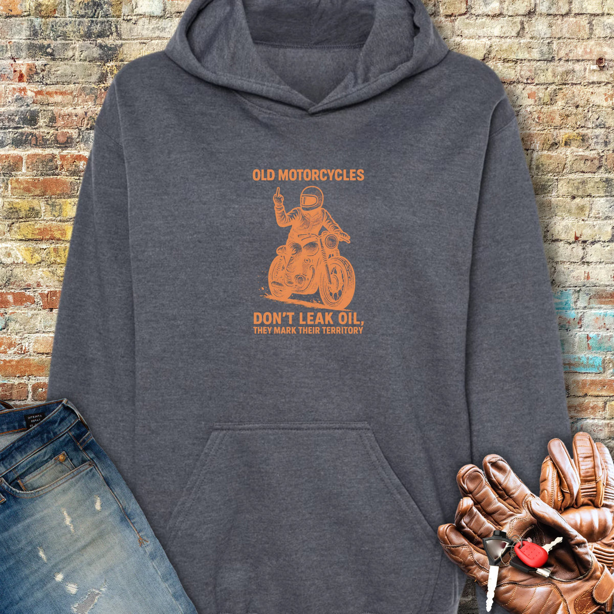 Oil Leak Hoodie - Dark Heather