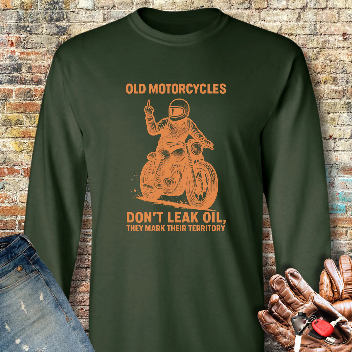 Oil Leak Long Sleeve T-Shirt - Forest Green