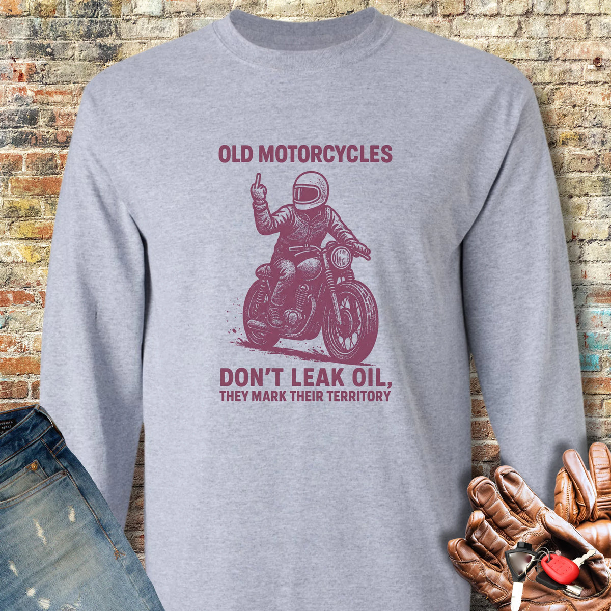 Oil Leak Long Sleeve T-Shirt - Sport Grey