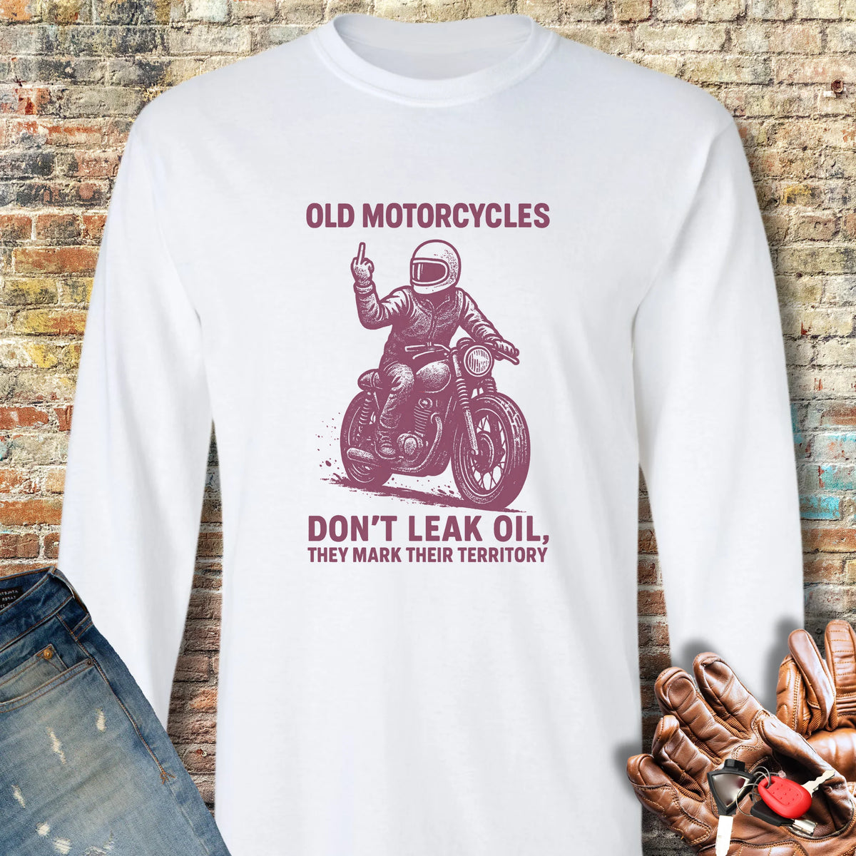 Oil Leak Long Sleeve T-Shirt - White