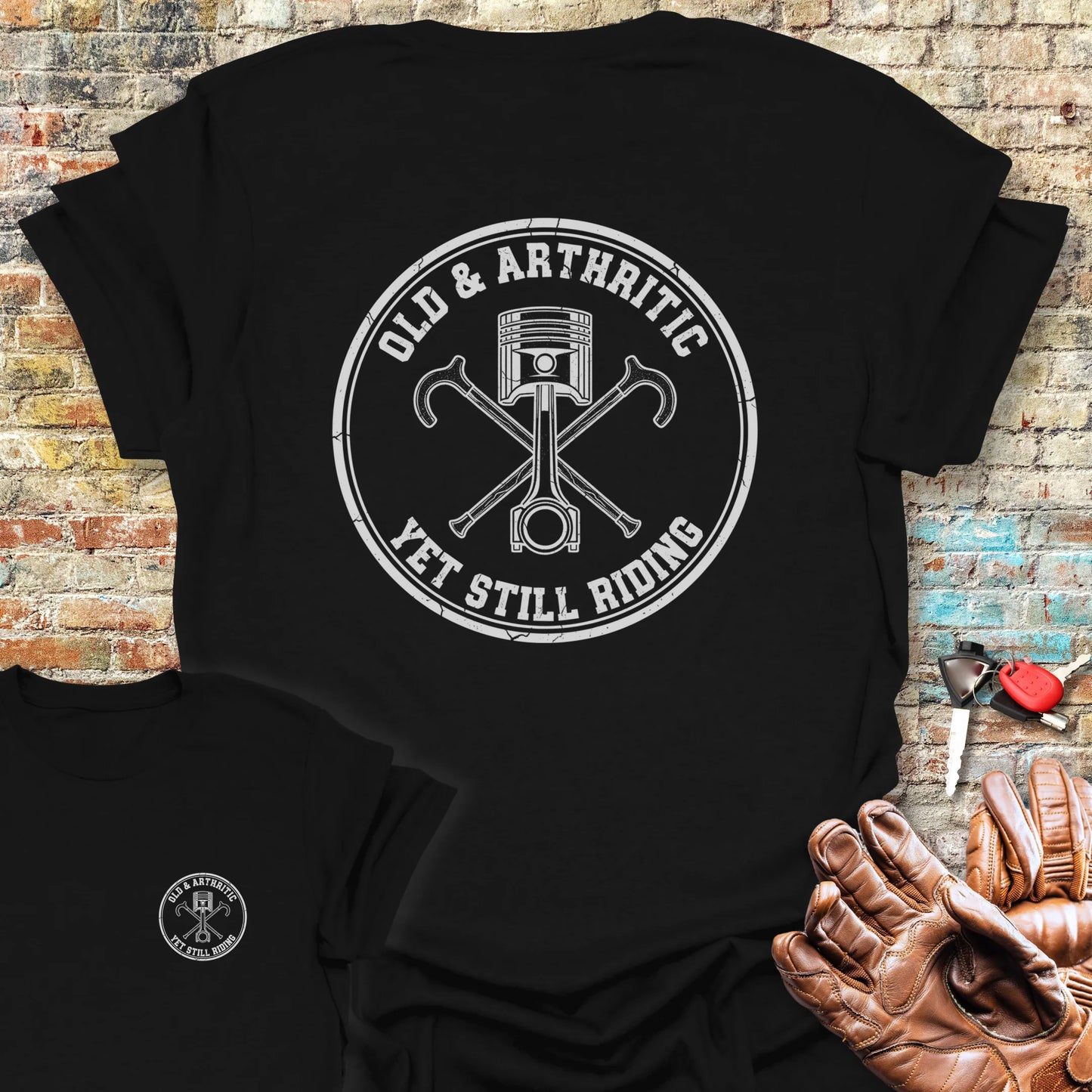 Old Badge Back Print T-Shirt - Black