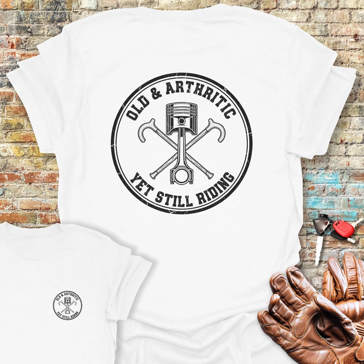 Old Badge Back Print T-Shirt - White