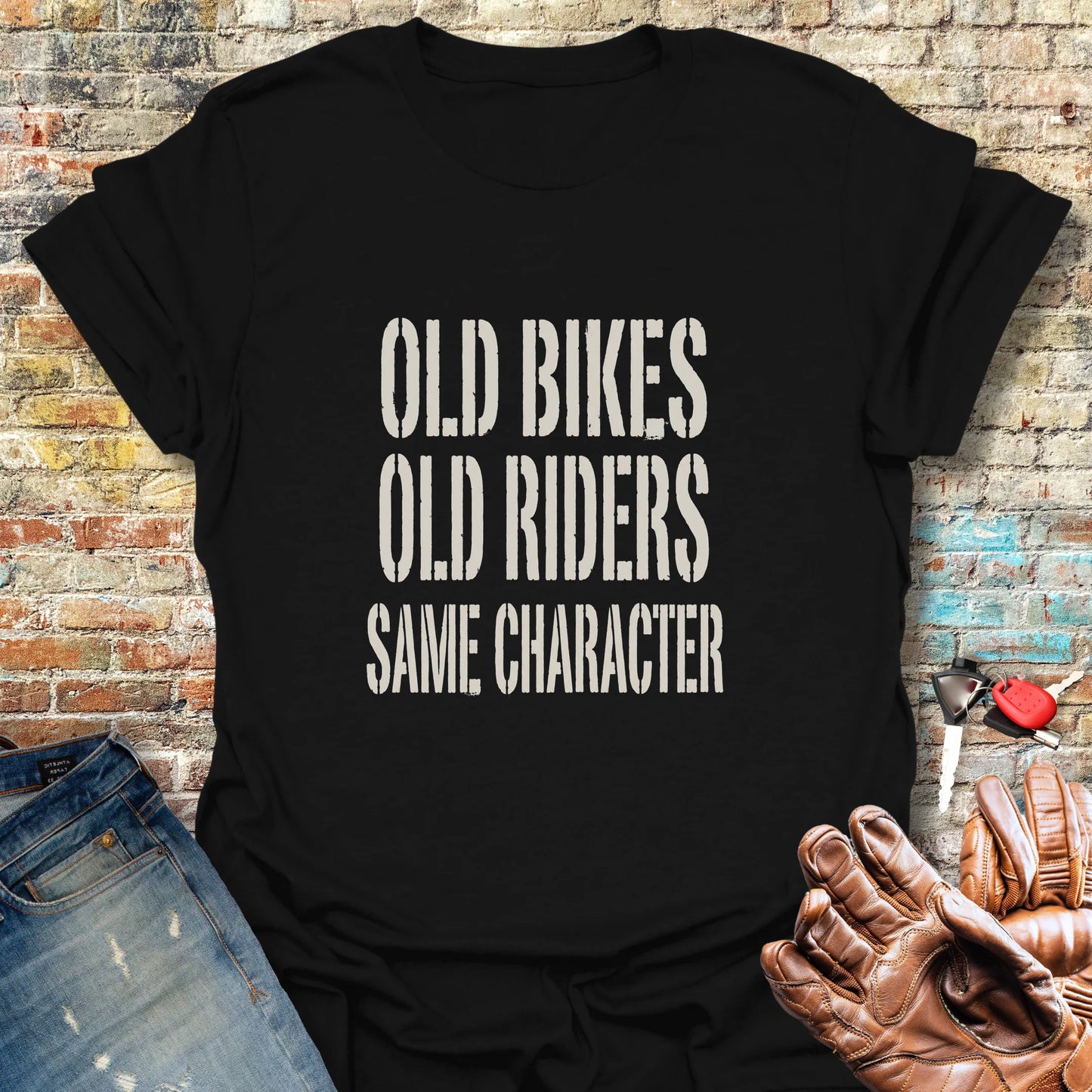 Old Bikes Old Riders T-Shirt - Black