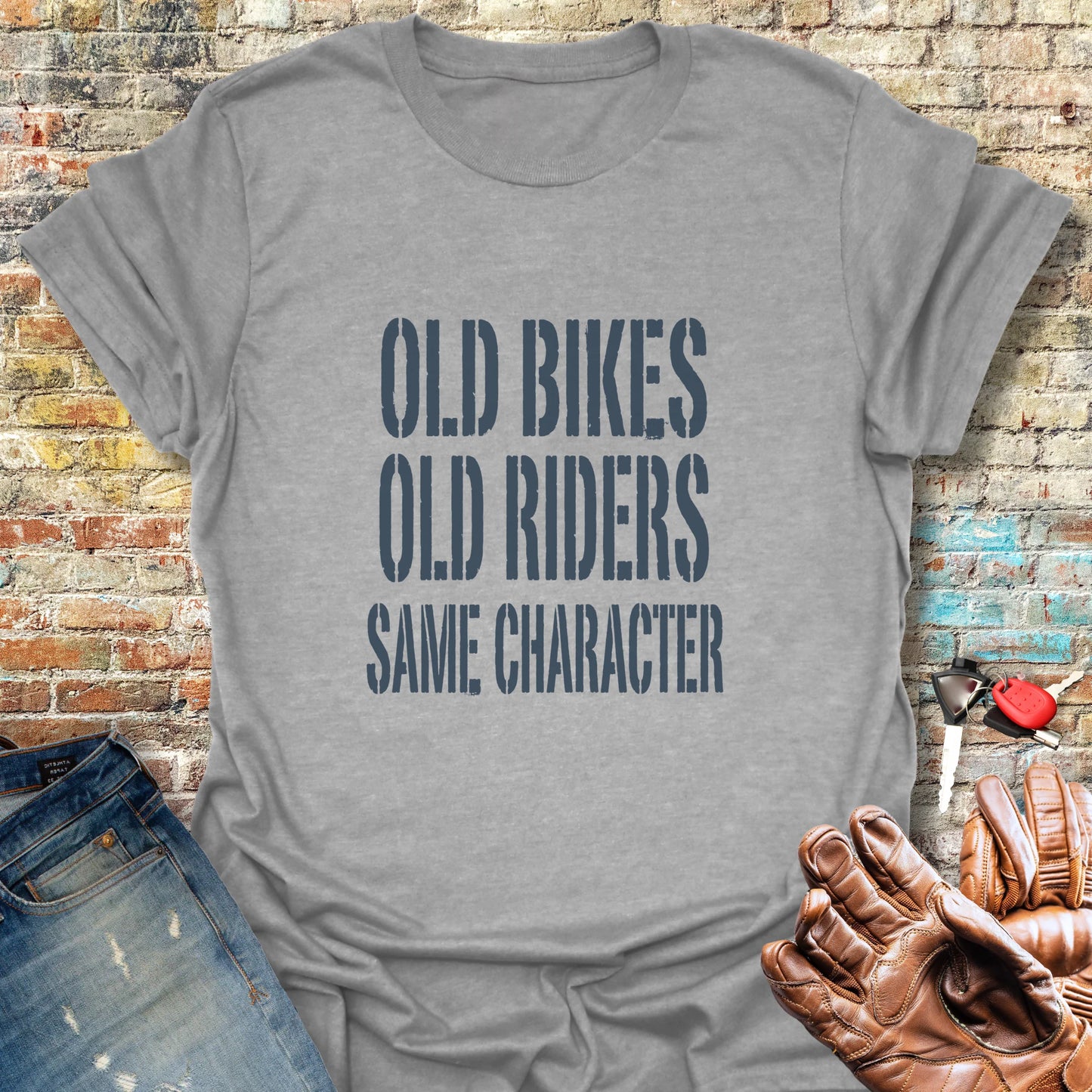 Old Bikes Old Riders T-Shirt - Sport Grey