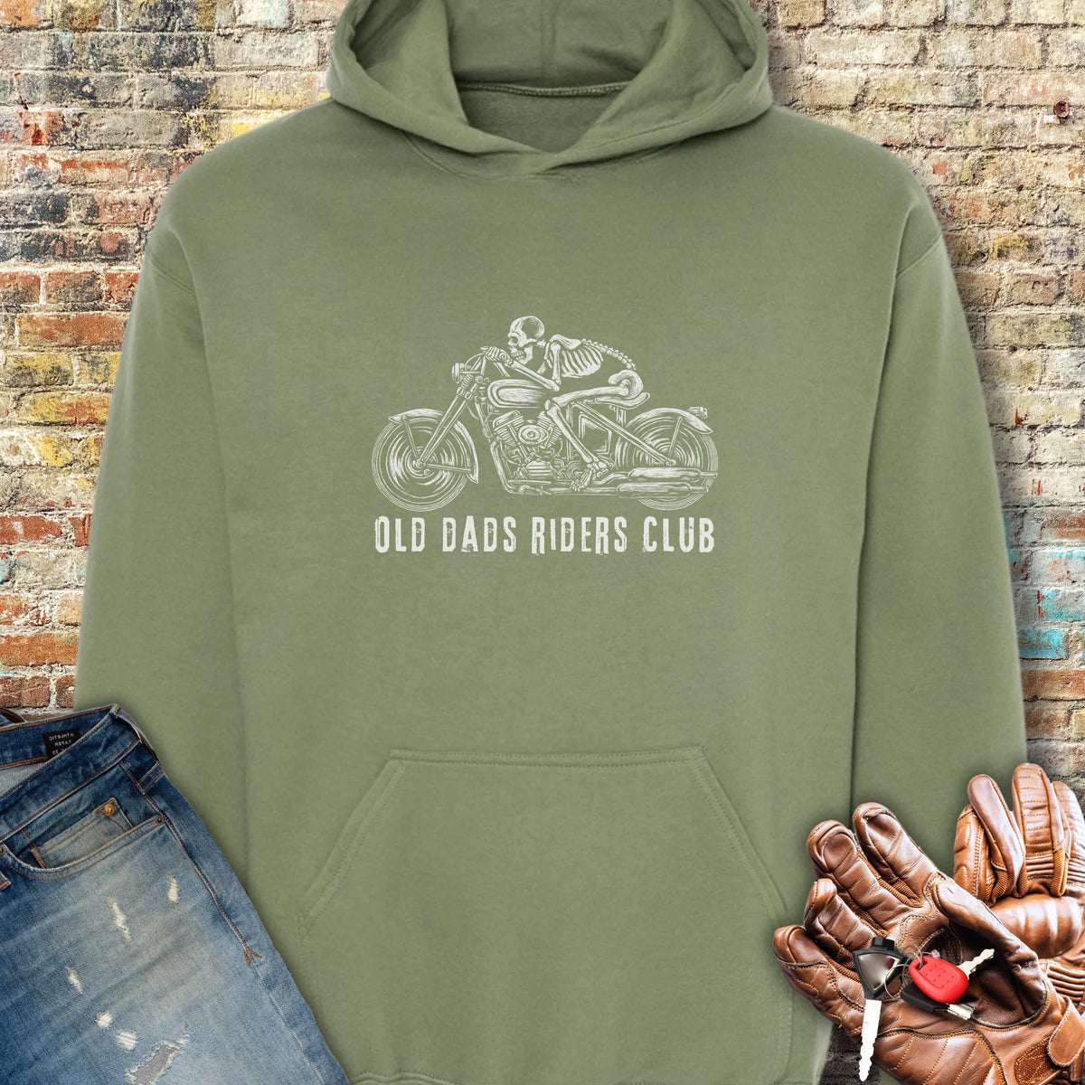 Old Dads Hoodie - Military Green