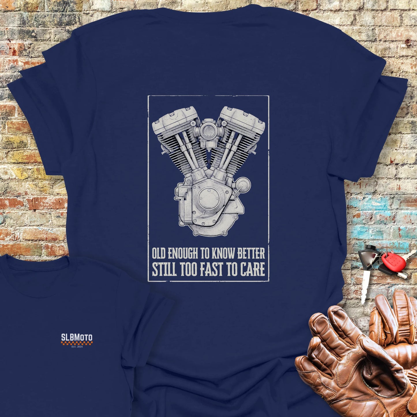 Old Enough Back Print T-Shirt - Navy
