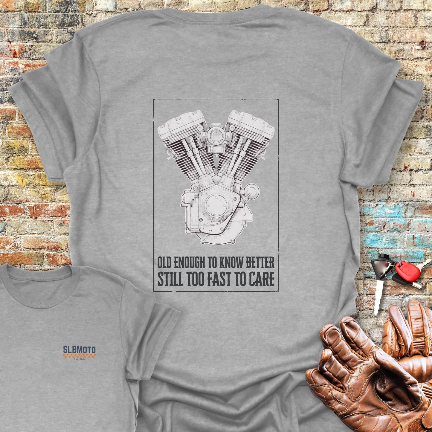 Old Enough Back Print T-Shirt - Sport Grey