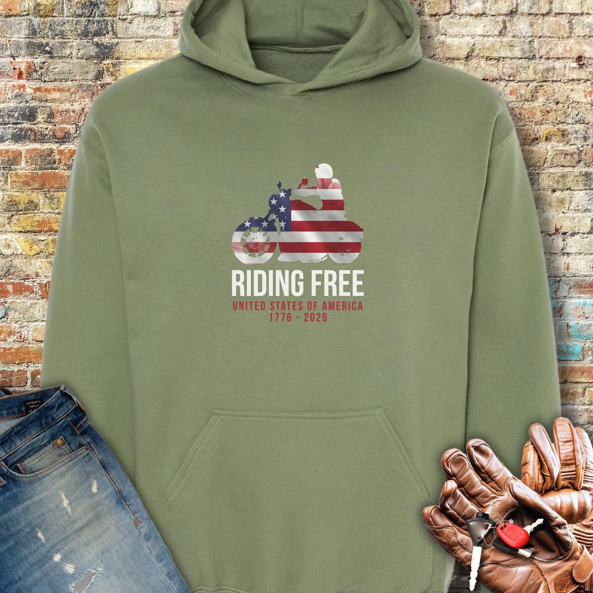 Old Glory 250th Hoodie - Military Green