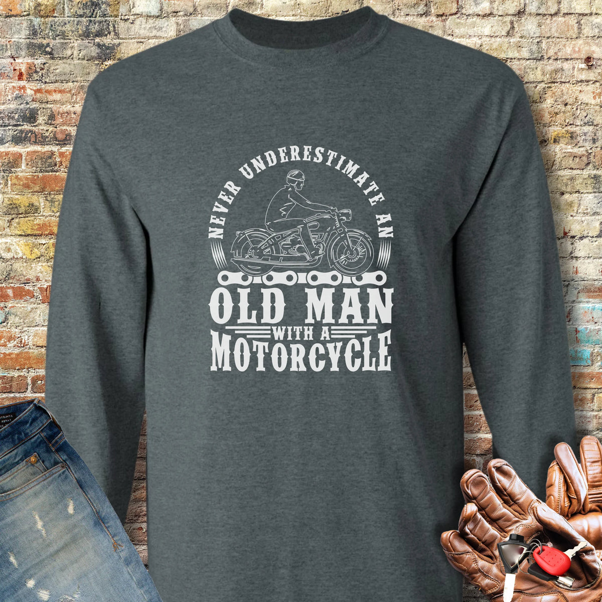 Old Man Long Sleeve T-Shirt - Dark Heather