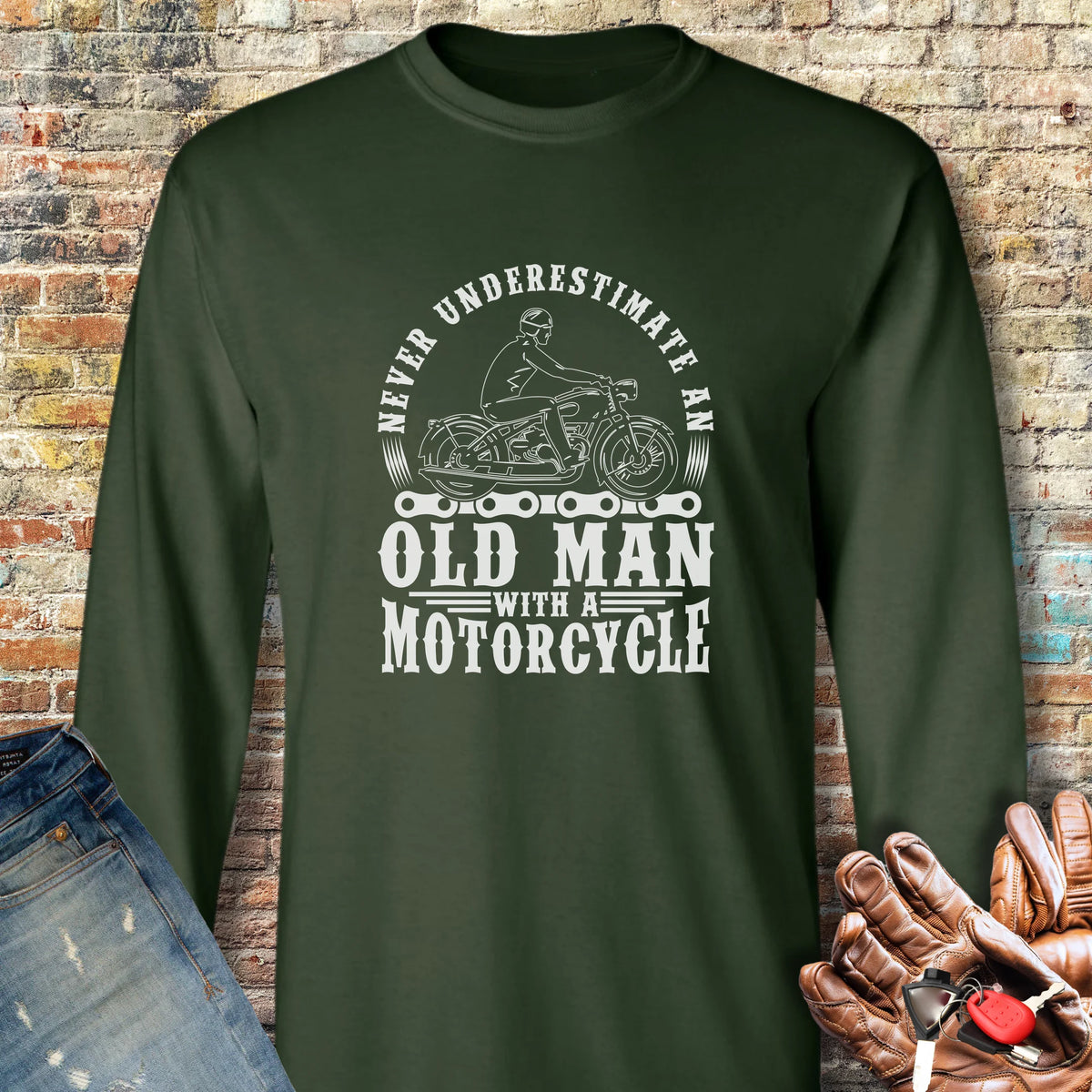 Old Man Long Sleeve T-Shirt - Forest Green