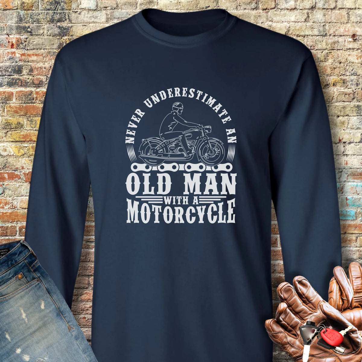 Old Man Long Sleeve T-Shirt - Navy