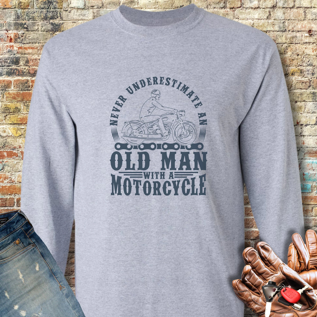 Old Man Long Sleeve T-Shirt - Sport Grey