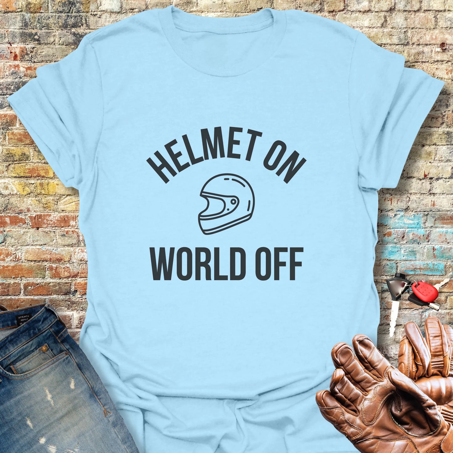 On Off T-Shirt - Light Blue