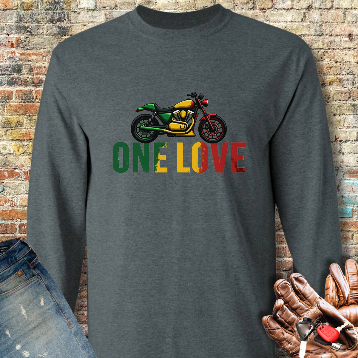 One Love Long Sleeve T-Shirt - Dark Heather