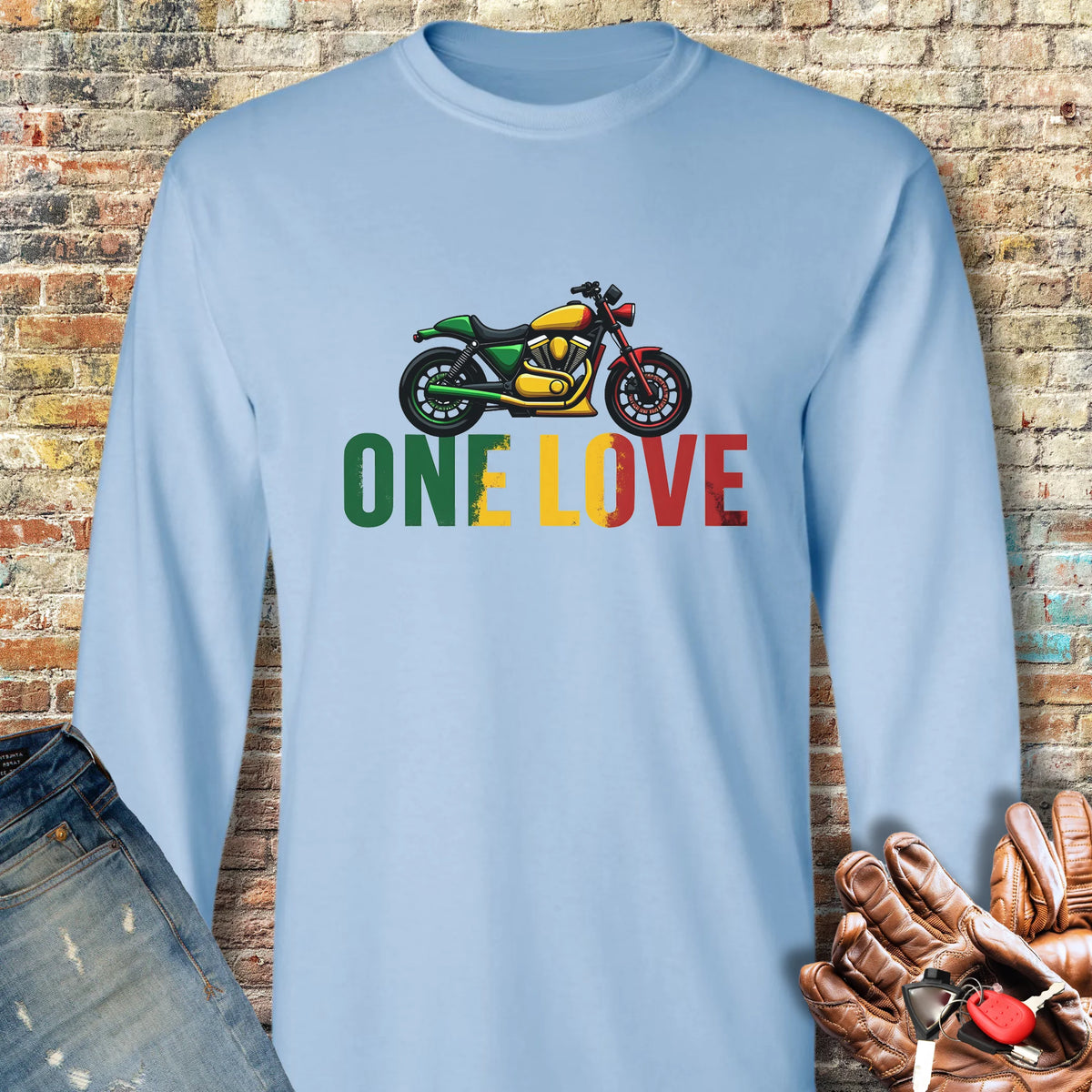 One Love Long Sleeve T-Shirt - Light Blue