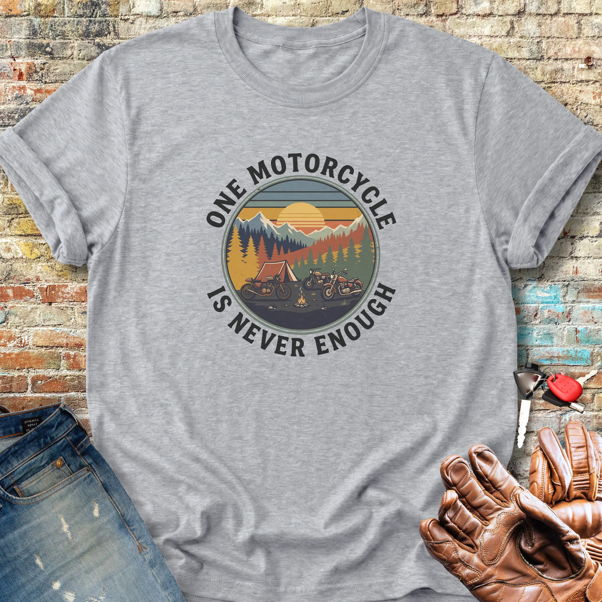 One Motorcycle Campfire Classic T-Shirt - Sport Grey