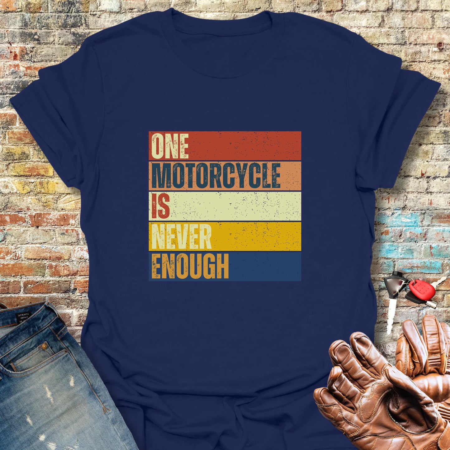 One Motorcycle Is Never Enough T-Shirt - Navy