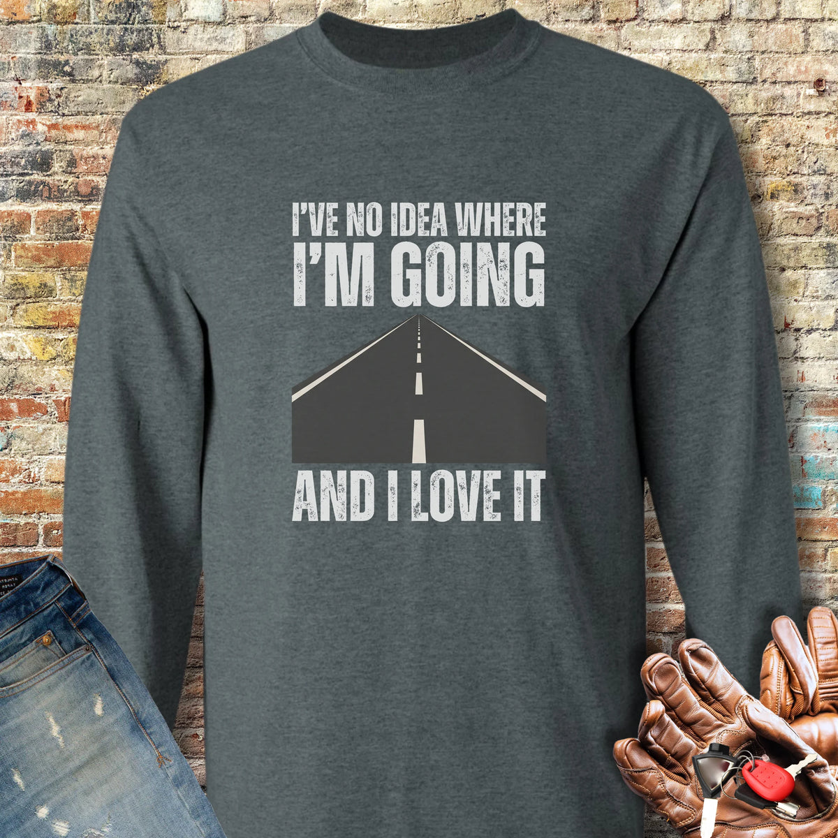 Open Road Long Sleeve T-Shirt - Dark Heather