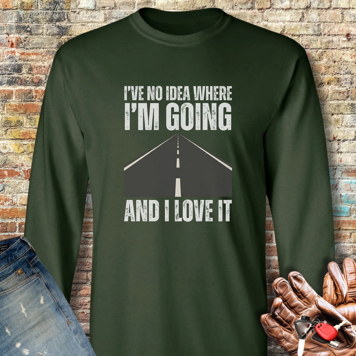 Open Road Long Sleeve T-Shirt - Forest Green
