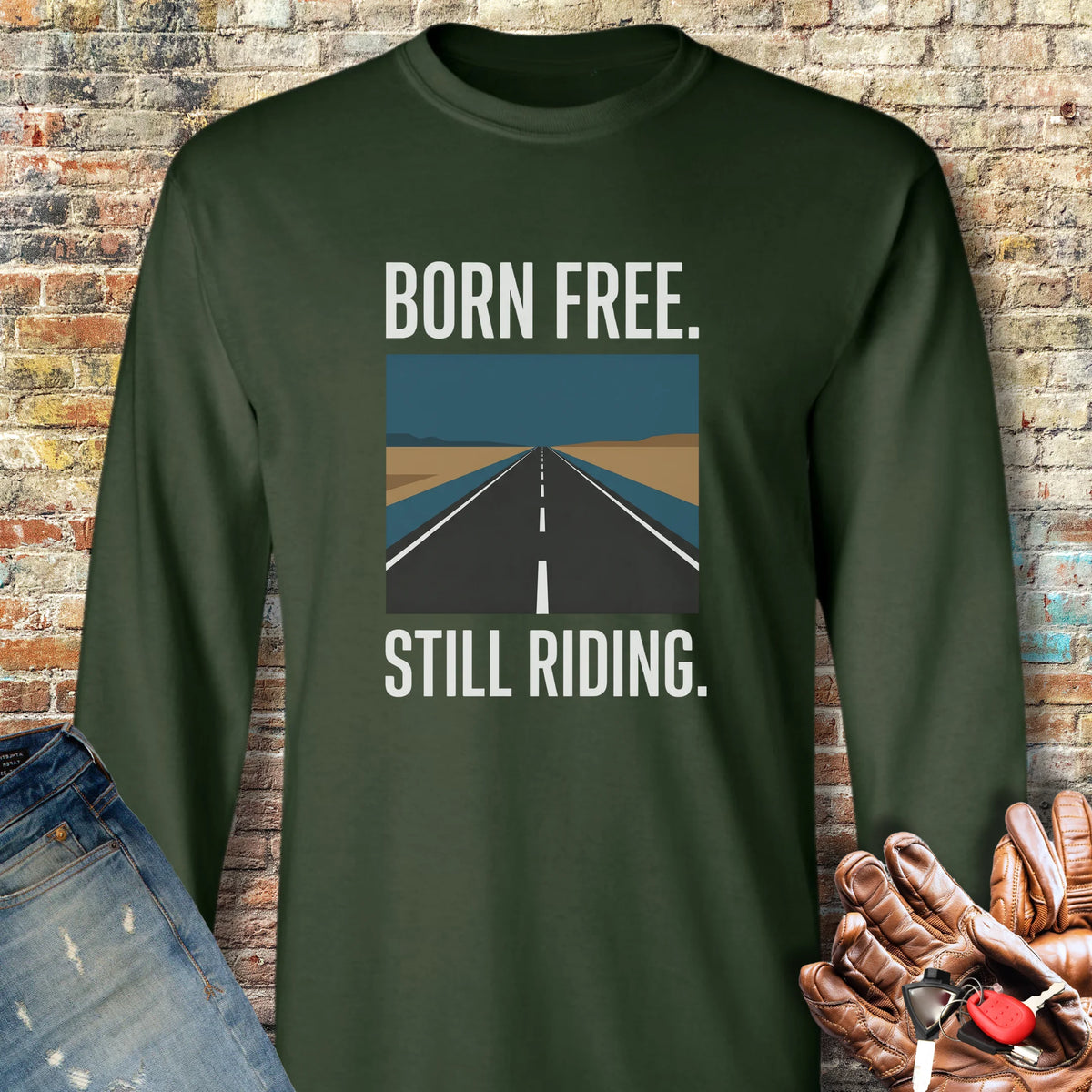 Open Road 250th Long Sleeve T-Shirt - Forest Green