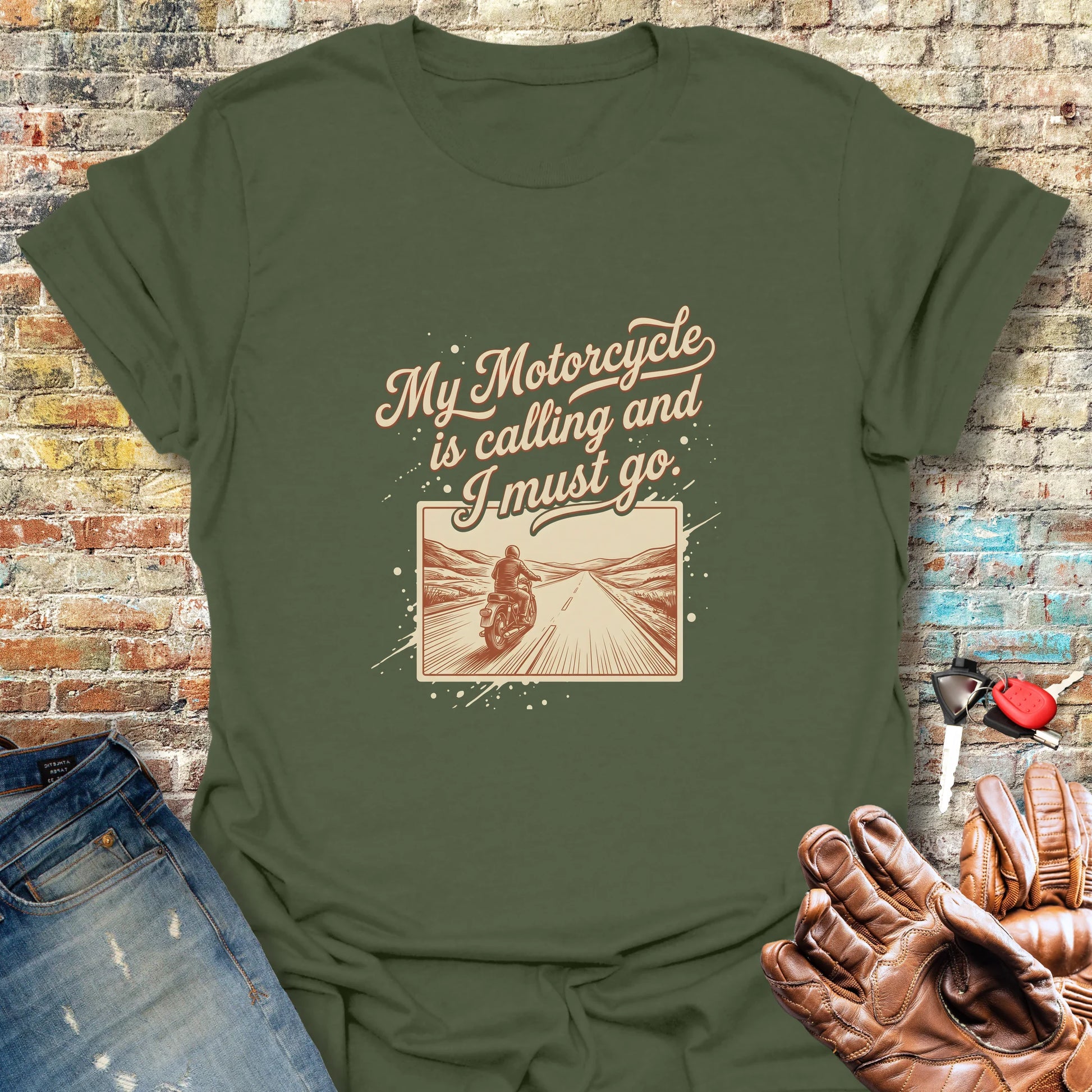 Open Road Call T-Shirt - Military Green