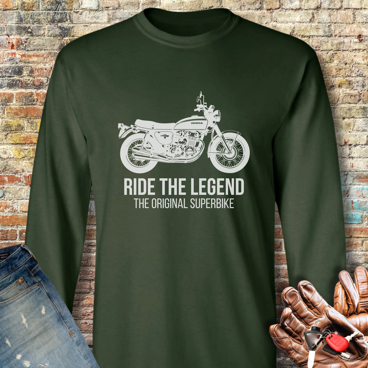 Original Superbike Long Sleeve T-Shirt - Forest Green