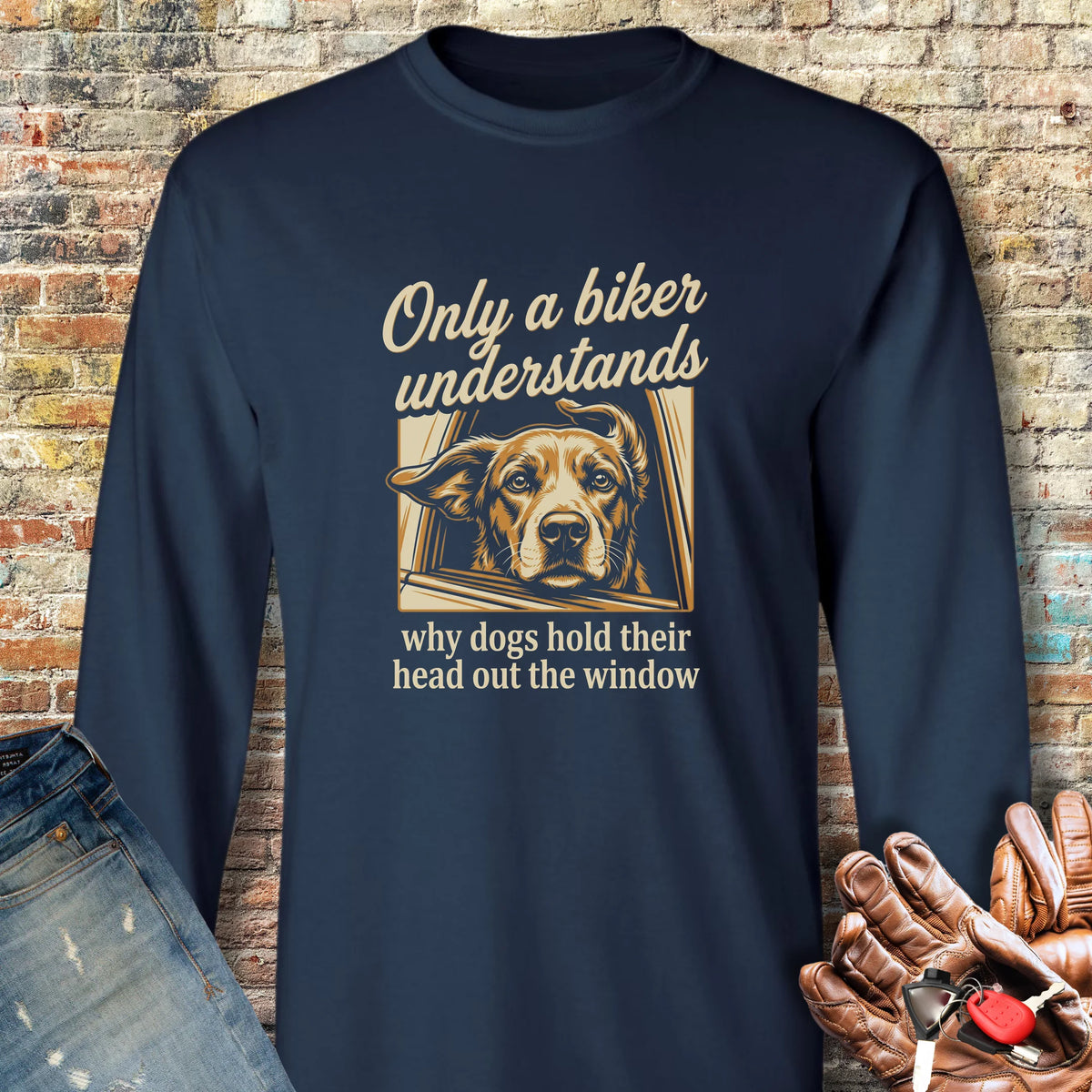 Out The Window Long Sleeve T-Shirt - Navy