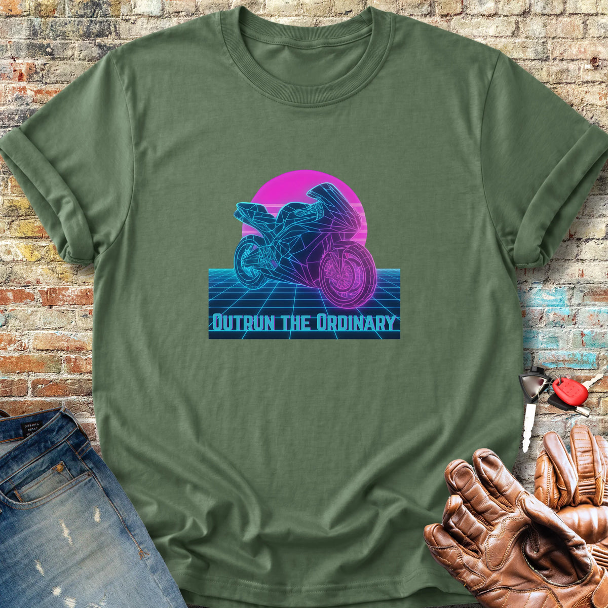 Outrun The Ordinary Classic T-Shirt - Military Green
