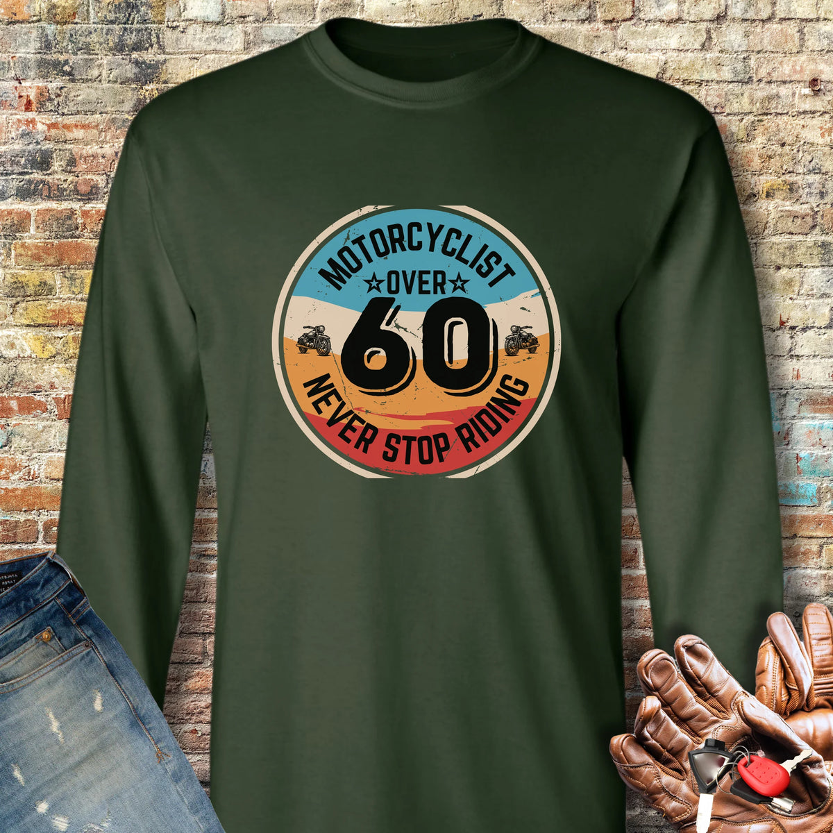 Over 60 Long Sleeve T-Shirt - Forest Green