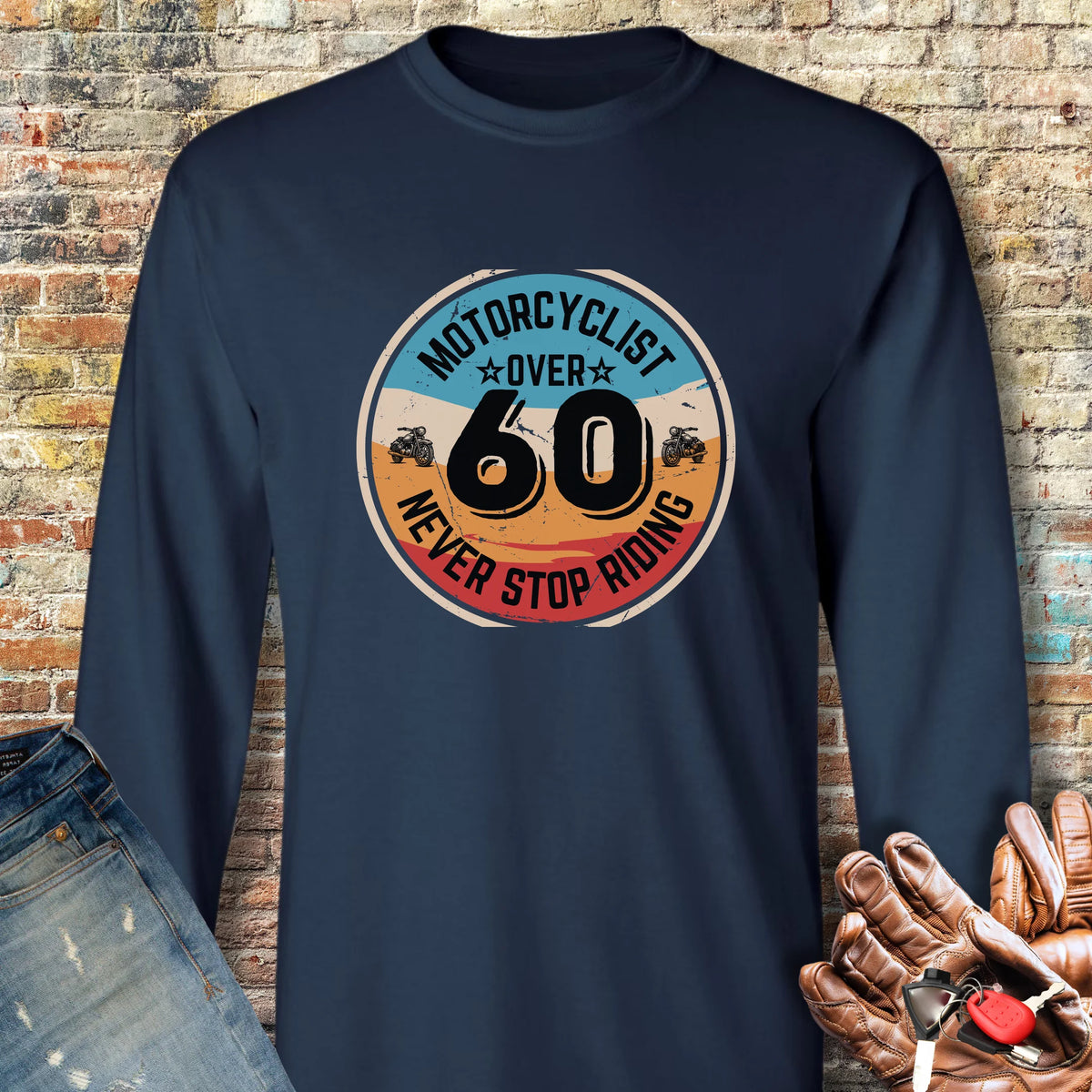 Over 60 Long Sleeve T-Shirt - Navy