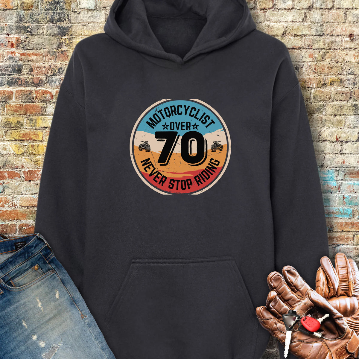 Over 70 Hoodie - Black