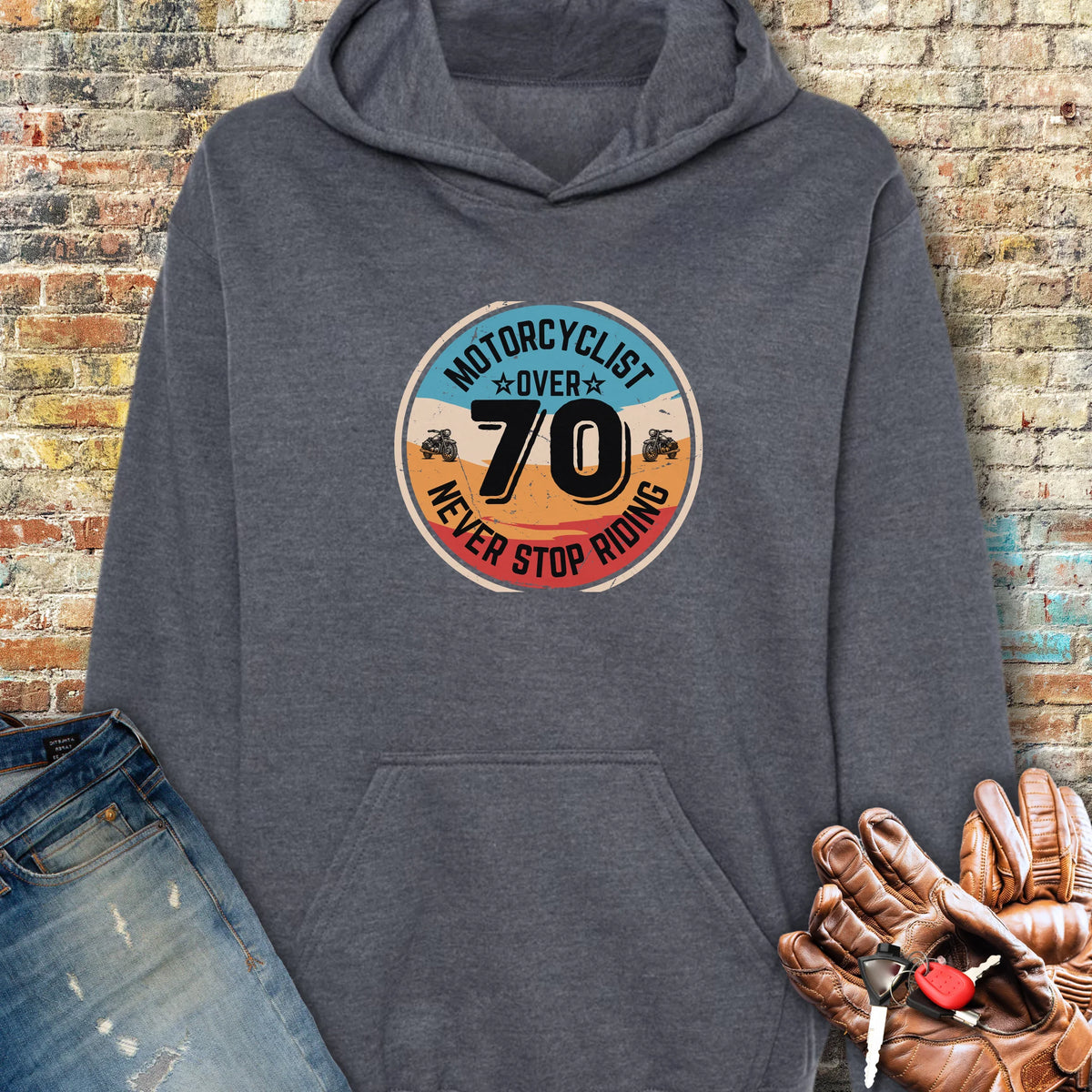 Over 70 Hoodie - Dark Heather