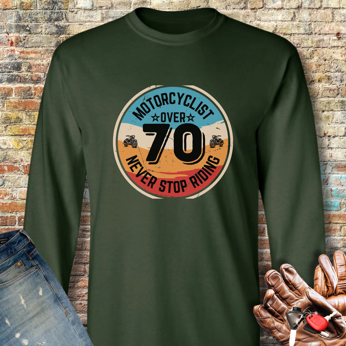 Over 70 Long Sleeve T-Shirt - Forest Green