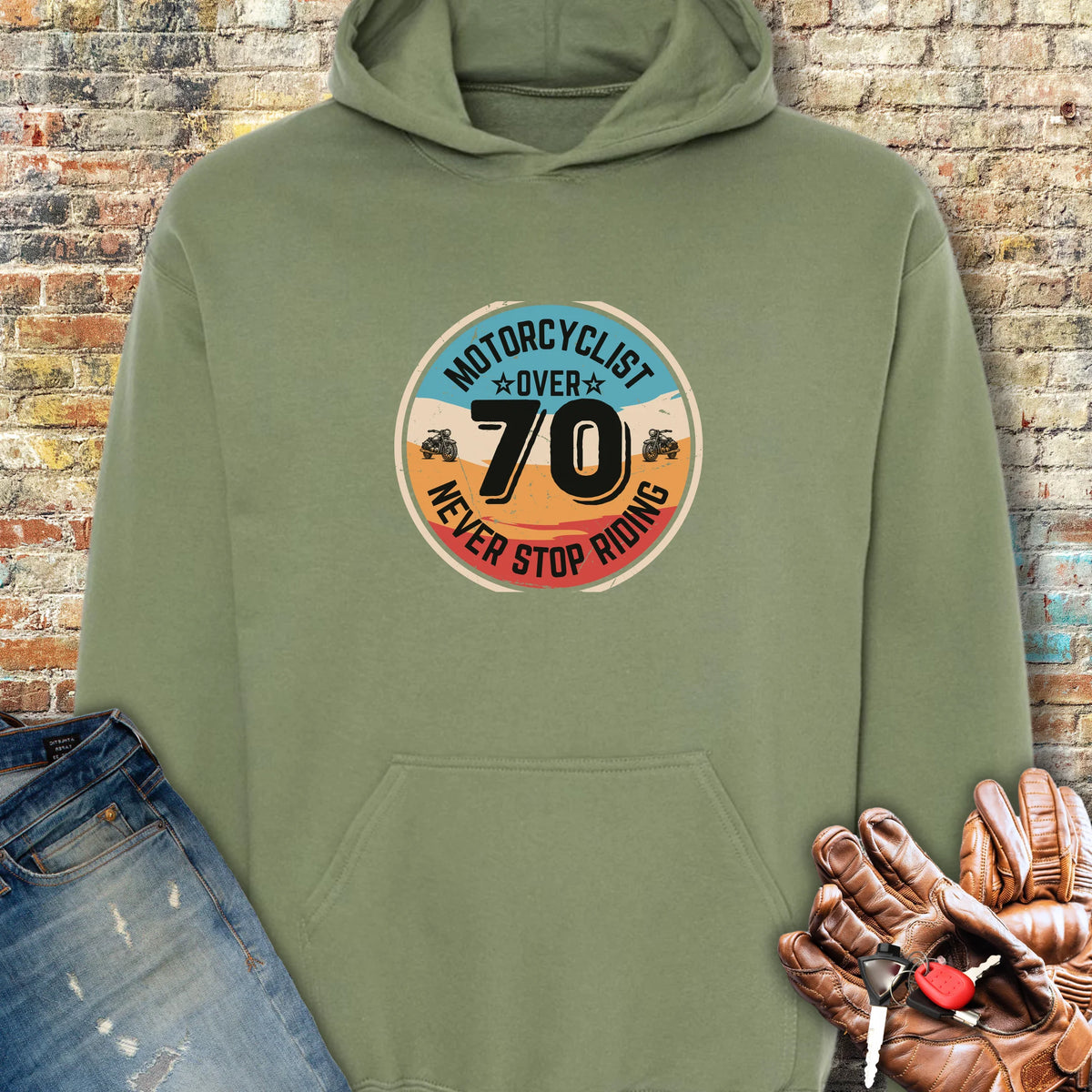 Over 70 Hoodie - Military Green