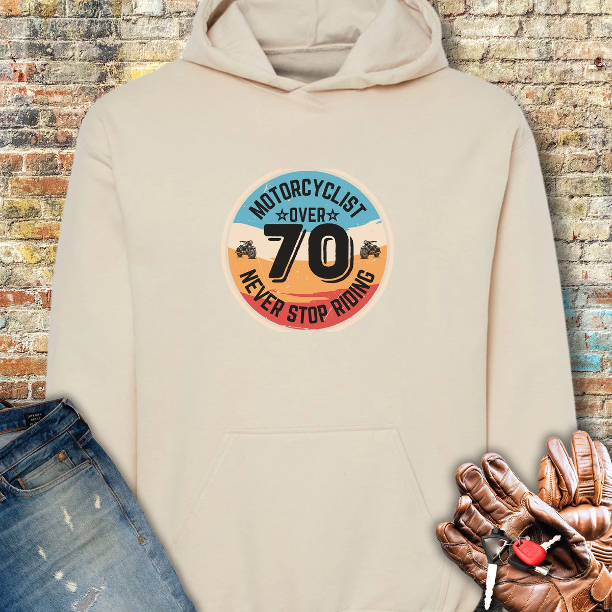 Over 70 Hoodie - Sand