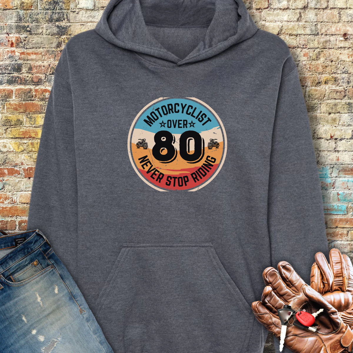 Over 80 Hoodie - Dark Heather