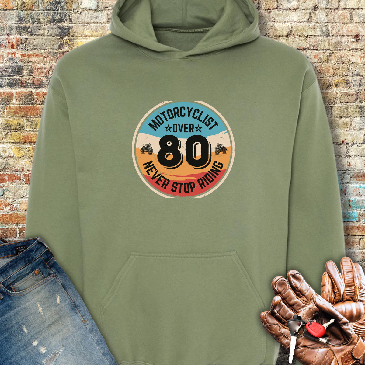 Over 80 Hoodie - Military Green