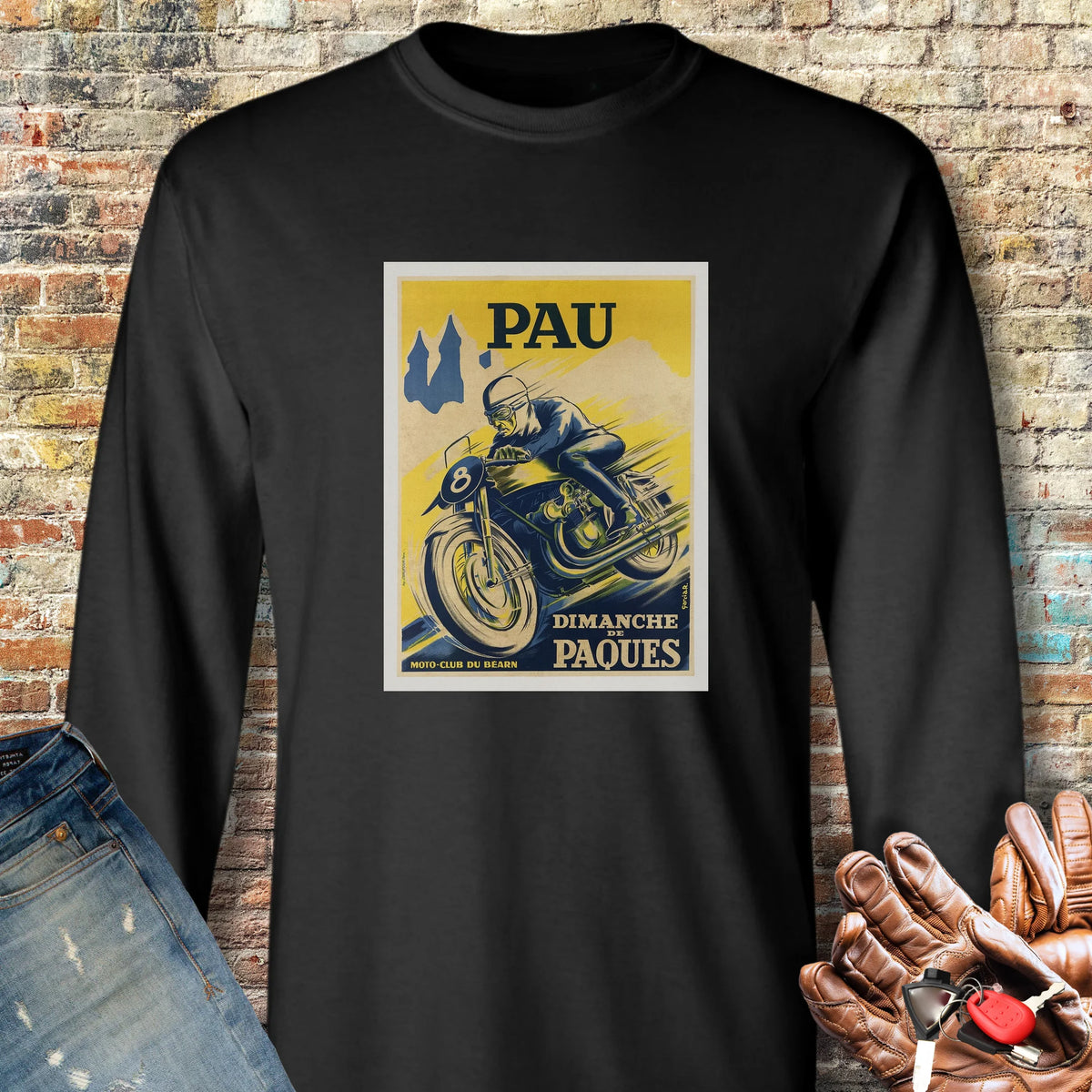 Pau Races Long Sleeve T-Shirt - Black