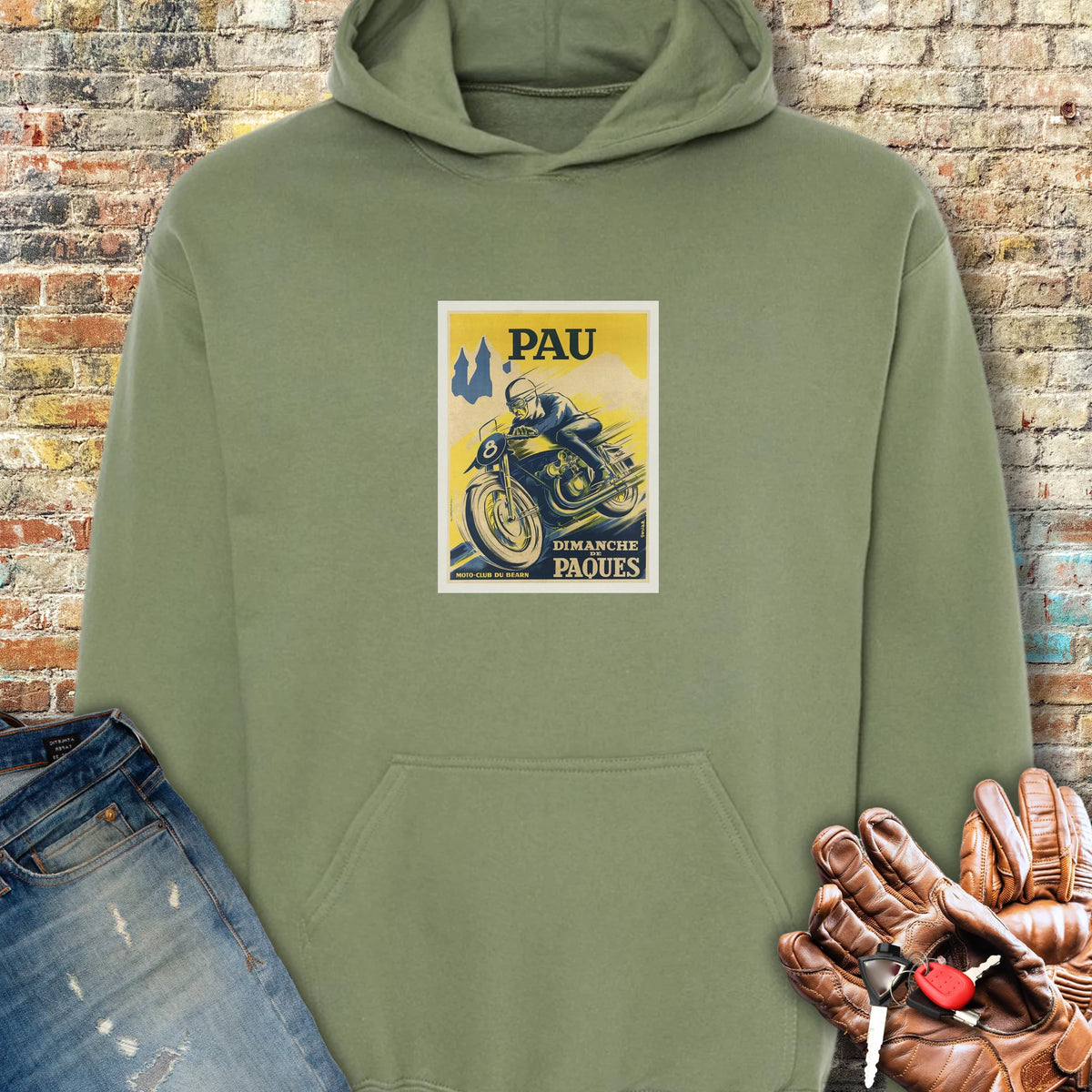 Pau Races Hoodie - Military Green